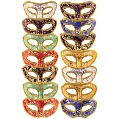 BravOne 14 PCS/Set Masquerade Masks, Unisex Half Face Masks Mardi Gras Masks Venetian Masks for Carnival Prom Ball Fancy Dress Party Supplies Costume Accessory (Set 1)