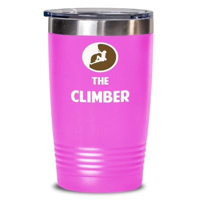 Rock Climbing Tumbler The Climber Best Gift For Rock Climber 20oz, Pink