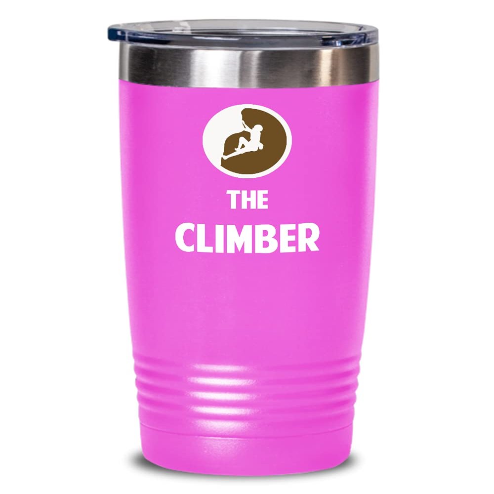 Rock Climbing Tumbler The Climber Best Gift For Rock Climber 20oz, Pink