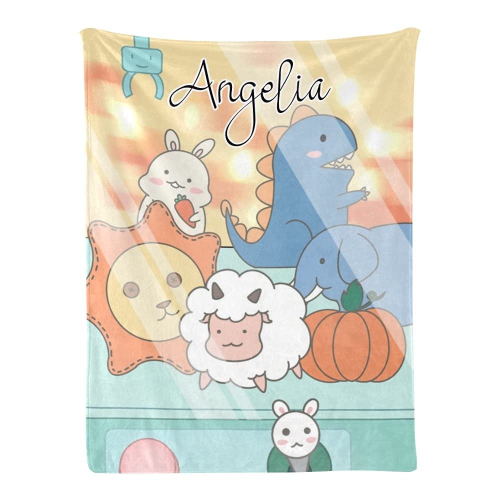 Gypsophila Animals Custom Baby Blankets for Boys,Personalized Animals Baby Blankets with Name, Customized Animals Baby Throw Blanket (Animal 04, 60" x 80")