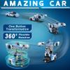 FDJ RC Cars - Transform Remote Control Car, 2.4Ghz 1:18 Scale Transforming Police Car Toy with Flashing Light, One Button Deformation 360 Degree Rotating Drifting Kids Toys Car for Boys Girls view 2