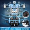 FDJ RC Cars - Transform Remote Control Car, 2.4Ghz 1:18 Scale Transforming Police Car Toy with Flashing Light, One Button Deformation 360 Degree Rotating Drifting Kids Toys Car for Boys Girls view 3