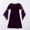 Alvivi Kids Girls Renaissance Medieval Costume Princess Faire Dress Retro Gown for Halloween Party Purple 6 Years view 4