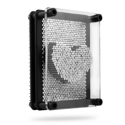 3D Pin Art Toy, Size 3.75 X 5 Unique Metal 3D Pin Art Board Impression Toy for Kids (Silver, Metal)