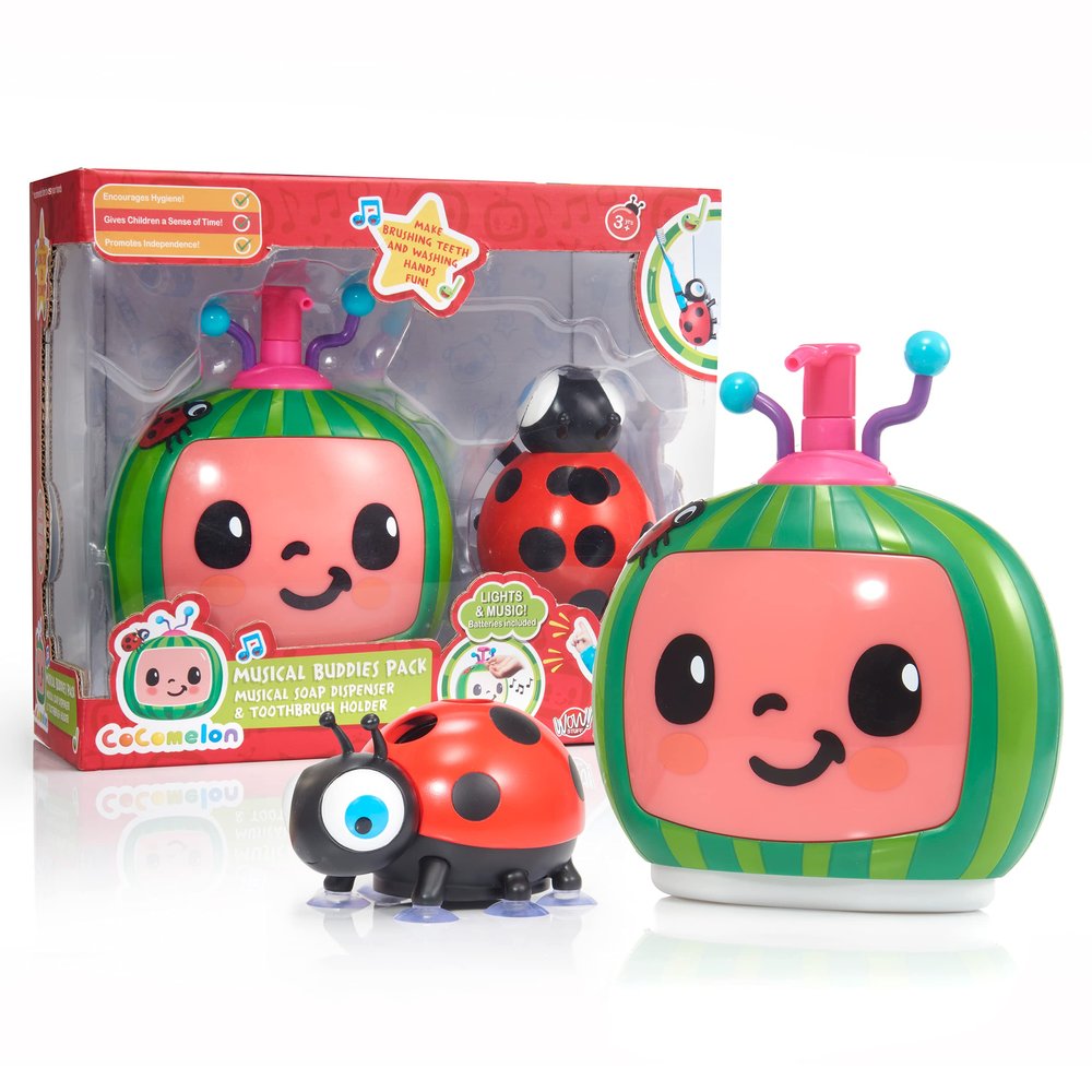 CoComelon Toys Musical Buddies | Singing Soap Dispenser and Singing Toothbrush Holder | Pre- School Learning Toy with Nursery Rhymes |for Toddlers, Girls and Boys | Ages 3+
