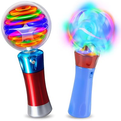ArtCreativity Light Up Magic Ball Wand & Spinning Light Wand Set LED Light Spinner Wands for Kids, Includes Flashing Light Up Spinner Sensory Toys for Kids with Autism Batteries Included