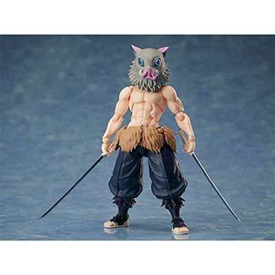 Aniplex BUZZmod. Demon Slayer Kimetsu no Yaiba Inosuke Hashibira Action Figure 1/12 & Mini Mascot Figure ( Tanjirou Nezuko Zenitsu )