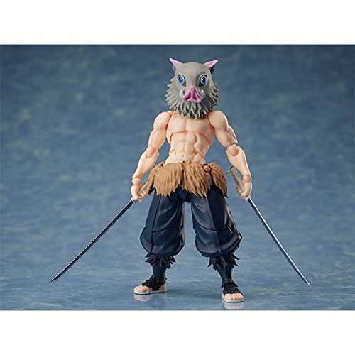 Aniplex BUZZmod. Demon Slayer Kimetsu no Yaiba Inosuke Hashibira Action Figure 1/12 & Mini Mascot Figure ( Tanjirou Nezuko Zenitsu )