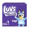 Luvs Size 1 Baby Diapers, Platinum Protection Bluey Diapers for Day & Night, Size 1, 294 Count (Packaging May Vary) view 1