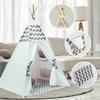 Ukadou Boys Teepee Tent for Kids Teepee Baby Teepees for Boys Girls Baby Kids Tent Indoor Tepee Grey Chevron Tepees Toddler Tent with Floor & Carry Case view 2