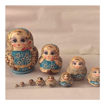 BDPP Nesting Dolls Russian Nesting Dolls 10-Layer Basswood Handmade Matryoshka Environmental Protection Nesting Doll Children's Toy Decoration Matryoshka (Size : A)