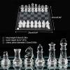 10" Fine Glass Chess Game Set, Glass Chess Set, Solid Glass Chess Pieces with Padded Bottom, 16 Matte and 16 Transparent Crystal Chess Pieces, Crystal Chess Board Youth Adults Play Set view 2