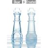 10" Fine Glass Chess Game Set, Glass Chess Set, Solid Glass Chess Pieces with Padded Bottom, 16 Matte and 16 Transparent Crystal Chess Pieces, Crystal Chess Board Youth Adults Play Set view 4