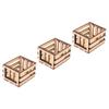 Kisangel Miniature Wooden Storage Basket Model 3Pcs Dollhouse Crates Miniature Baskets for Dollhouse Decor Fairy Garden Accessories 1.96X1.69X1.29 Inches view 1