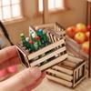 Kisangel Miniature Wooden Storage Basket Model 3Pcs Dollhouse Crates Miniature Baskets for Dollhouse Decor Fairy Garden Accessories 1.96X1.69X1.29 Inches view 3