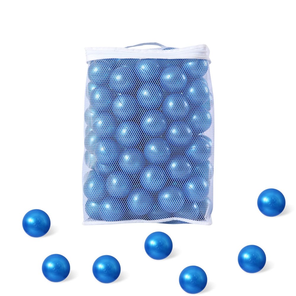 GUESVOT Ball Pit Balls for Kids, Plastic Refill 2.2 Inch Balls, 100 Pack, Bright Colors, Phthalate and BPA Free, Includes a Reusable Storage Bag with Zipper Christmas Decoration Xmas Gift(Pear Blue)