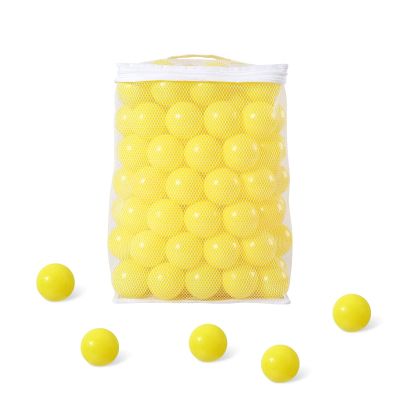 GUESVOT Ball Pit Balls for Kids, Plastic Refill 2.2 Inch Balls, 100 Pack, Bright Colors, Phthalate and BPA Free, Includes a Reusable Storage Bag with Zipper Christmas Decoration Xmas Gift(Yellow)