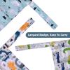 eaxin 3pcs Cloth Diaper Wet Dry Bags Waterproof Reusable with Two Zippered Pockets Travel Beach Pool Daycare Soiled Baby Items Yoga Gym Bag for Swimsuits or Wet Clothes (Dinosaur,Polar bear) view 2