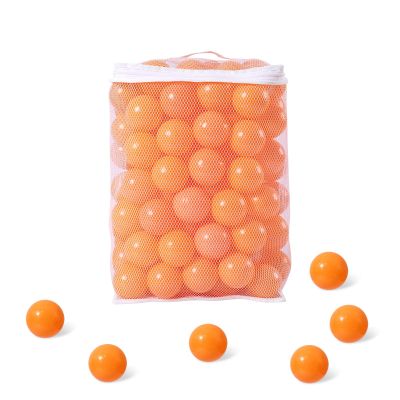 GUESVOT Ball Pit Balls for Kids, Plastic Refill 2.2 Inch Balls, 100 Pack, Bright Colors, Phthalate and BPA Free, Includes a Reusable Storage Bag with Zipper Christmas Decoration Xmas Gift(Orange)