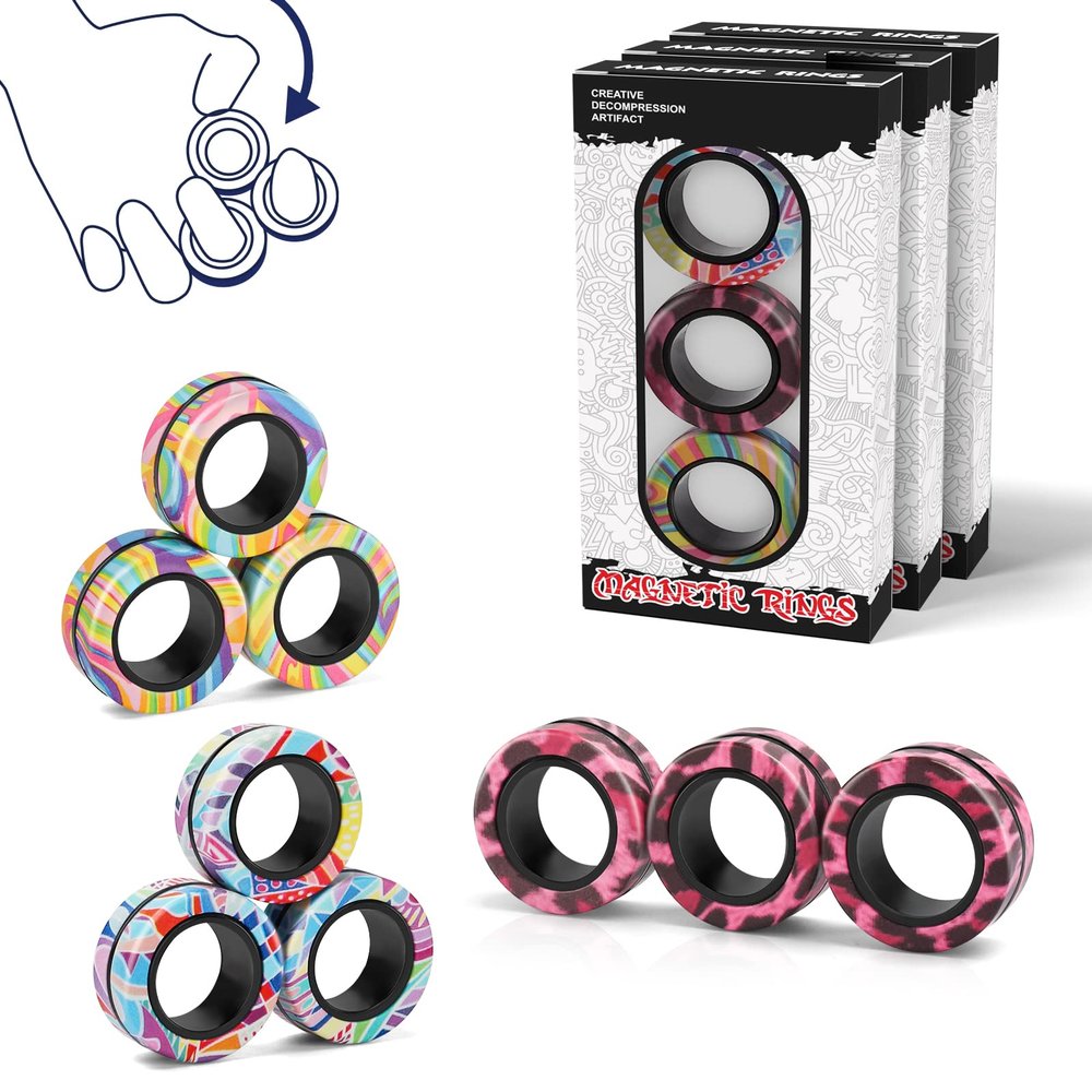 Magnetic Rings Fidget Toy Set, Idea ADHD Fidget Toys (A9-1)