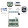 Teamson Kids Little Helper Wooden Farmer's Market Stand with Pretend Cash Register and 6 Plastic Storage Bins, Green, TD-13638A-AMZ view 4