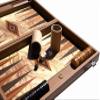 Manopoulos Luxury Olive Burl 15-inch Backgammon Set with Side Storage and Accessories view 1