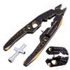 Aluminum Alloy RC Shock Absorber Pliers RC Crawler Shocks Multifunction Pliers RC Rod Ends Disassemble Tools for Traxxas Arrma Axial Losi Redcat Racing Cars Trucks (Black&Gold) view 1