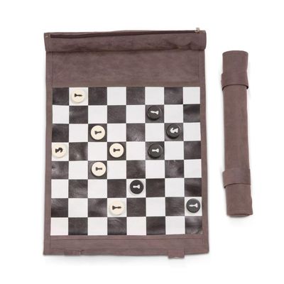 Bey-Berk Gray Jones Roll-up Travel Chess Set