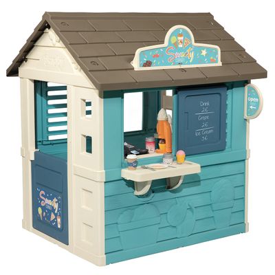 Smoby Sweet Corner Playhouse, Inspired Takeaway Treat Shop, Customisable menu Board and Sweety Shop Sign. 18 Accessories Included