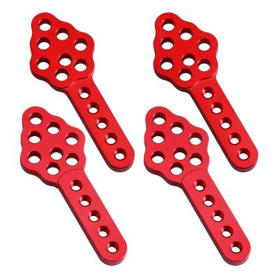4Pcs Metal CNC RC Car Shock Absorber Mount Adjust Height Angle Stand for Axial SCX10 90046 D90 D110 SCX10III RC Crawler Upgrades (Red)