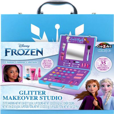 Disney Frozen Glitter Makeover Studio Beauty Kit  All-in-One Beauty for Eyes, Cheeks and Lips for Ages 6 and up - Amazon Exclusive