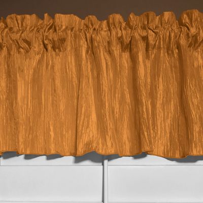 Zen Creative Designs Crinkle Crushed Taffeta Window Valance Home Dcor Bedroom Nursery Kitchen Window (58" Wide x 24" Long, Orange)