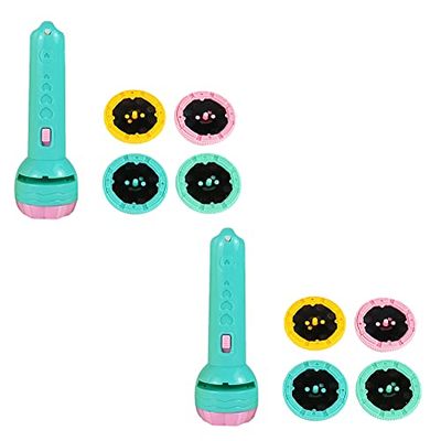 Magik Slide Projector Flashlight Children's Projection Light Toy Holiday Education (Blue, 2 Pack)