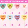 72 Pcs Heart Cupcake Toppers Valentine's Day Conversation Sweet Love Cupcake Pick Decorations 8 Styles Candy Cake Toppers for Wedding Engagement Bridal Shower Birthday Party Cake Decorations Supplies view 3