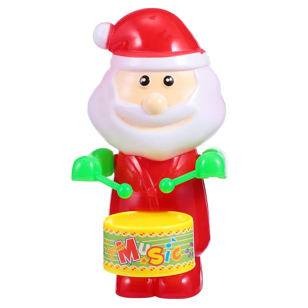 POPETPOP 3pcs Wind Up Toy Santa Plaything Drumming Santa Toys Funny Clockwork Toys Christmas Toy