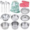 Play Pots and Pans Toys for Kids, Kitchen Playset Pretend Play Toys - Pretend Cookware Mini Stainless Steel Cooking Utensils Development Toys for Toddlers, Girls, Boys Ages 3 Years and up view 1