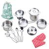 Play Pots and Pans Toys for Kids, Kitchen Playset Pretend Play Toys - Pretend Cookware Mini Stainless Steel Cooking Utensils Development Toys for Toddlers, Girls, Boys Ages 3 Years and up view 4