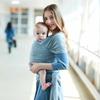 1Pcs Blue Baby Wrap Carrier, Hands Free Lightweight Baby Carrier Sling, Breathable and Softness Baby Wrap Carrier for Infants and Babies Shower Gift view 4