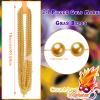 Junkin 24 Pcs Gold Mardi Gras Beads Yellow Bead Necklace 33'' 7 mm Metallic Party Beaded Necklaces Bulk Garland Costume Accessory for Pirate Hip Hop Digger One Birthday Graduation Carnival Party Favor view 2
