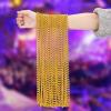 Junkin 24 Pcs Gold Mardi Gras Beads Yellow Bead Necklace 33'' 7 mm Metallic Party Beaded Necklaces Bulk Garland Costume Accessory for Pirate Hip Hop Digger One Birthday Graduation Carnival Party Favor view 3