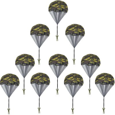 Catcan 10 Pcs Parachute Toy, Camo Parachute Men Tangle Free Throwing Hand Throw Outdoor Flying Paratrooper Toy No Battery nor Assembly Required