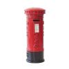 Decorative Telephones Coin Bank, Metal Street Red Mailbox Bank Postbox Money Box for Decoration Round, Square view 1