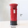 Decorative Telephones Coin Bank, Metal Street Red Mailbox Bank Postbox Money Box for Decoration Round, Square view 2