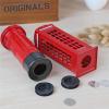 Decorative Telephones Coin Bank, Metal Street Red Mailbox Bank Postbox Money Box for Decoration Round, Square view 4