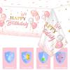3 Pieces Pink Rose Gold Tablecloth for Rose Gold Birthday Decoration Plastic Disposable Party Table Covers for Rectangle Tables Girl Women Parties Happy Birthday Wedding Party Favors, 54 x 108 Inches view 3