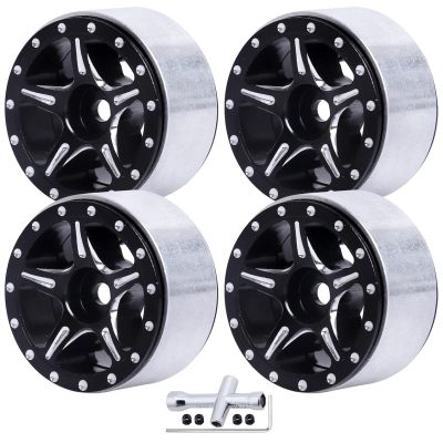 Micro 1.0 Beadlock Wheels w/Locknuts for Axial SCX24 1/24 Crawler Aluminum CNC Machined Upgrades (4-Pack) (Type 2)