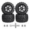 4Pcs 2.8 Preglued Mounted OD 125mm 1/10 RC Truck Tires and Wheels 12mm Hex Hubs for Traxxas Stampede Rustler VXL 4x4 2WD Redcat Volcano EPX Pro Exceed Infinitive view 1