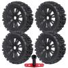 CrazyHobby Pre-Glued RC Buggy Tires & Wheels Rims Set with Foam Inserts for 1/8 Arrma Typhon 6S 3S Blx Losi 8ight Tekno Kyosho Hobao Off-Road Car(4Pcs) view 1