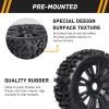 CrazyHobby Pre-Glued RC Buggy Tires & Wheels Rims Set with Foam Inserts for 1/8 Arrma Typhon 6S 3S Blx Losi 8ight Tekno Kyosho Hobao Off-Road Car(4Pcs) view 3
