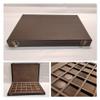 Case in wood and imitation leather Dark brown, interior in Italian velvet box for coins medals or other precious items view 1
